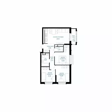 3-комнатная квартира: Екатеринбург, жилой район Эльмаш, жилой комплекс ...