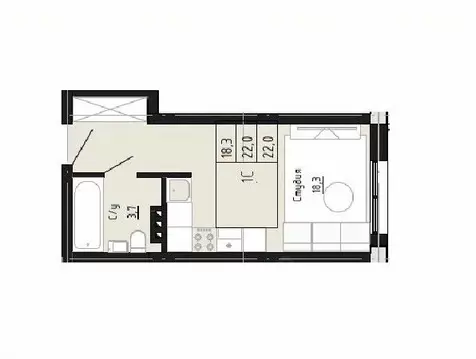 1-к кв. Дагестан, Дербент  (22.0 м)
