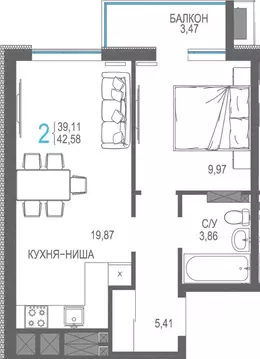 1-к кв. Крым, Симферопольский район, Гвардейское пгт, Республика жилой ...