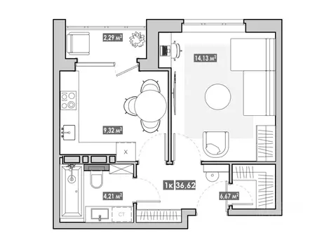 1-к кв. Приморский край, Артем  (36.62 м)