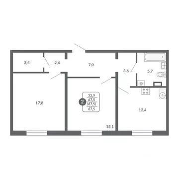 2-к кв. Кировская область, Киров ул. Пушкина, 25 (67.5 м)