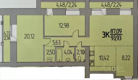 3-к кв. Томская область, Томский район, д. Кисловка, Левобережный мкр ...