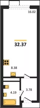 1-комнатная квартира: Пенза, улица Яшиной, 8 (32.7 м)