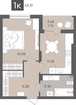1-к кв. Калининградская область, Светлогорск Лесная Сказка жилой ...