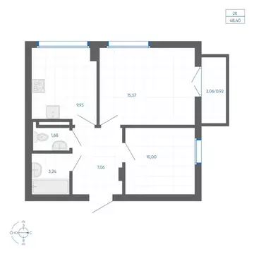 2-к кв. Челябинская область, Челябинский городской округ, пос. ...