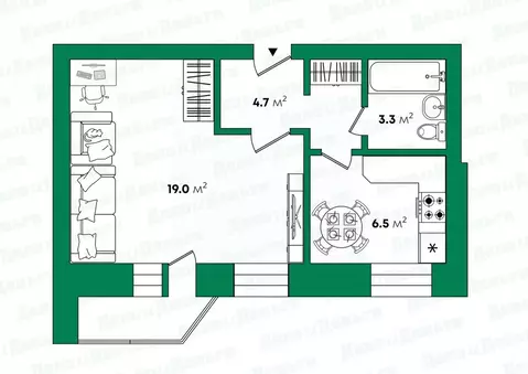 1-к кв. Кировская область, Киров ул. Романа Ердякова, 6 (34.2 м)