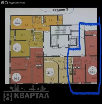 2-комнатная квартира: Новороссийск, улица Мурата Ахеджака, 12 (61.7 м)