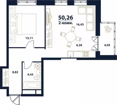 2-к кв. Ульяновская область, Ульяновск Новый Город мкр, 17-й кв-л, ...