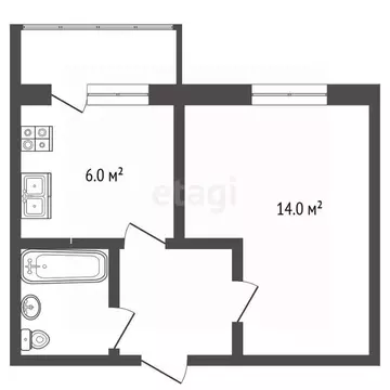 1-к кв. Самарская область, Самара ул. Василия Татищева, 8 (30.0 м)