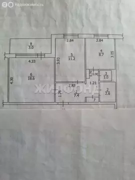 2-комнатная квартира: Северск, улица Калинина, 86 (52.5 м)