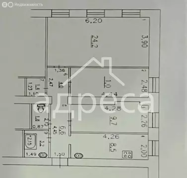 3-комнатная квартира: Самара, улица Алексея Толстого, 2 (70.4 м)