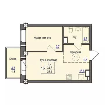 1-к кв. Псковская область, Псковский район, Завеличенская волость, д. ...