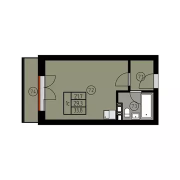 Квартира-студия: Лесное, ш. Калининградское (33.9 м)