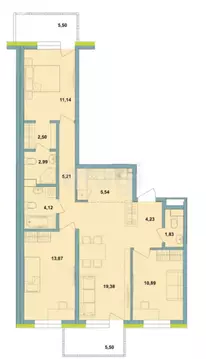 3-комнатная квартира: Казань, улица Шаляпина, 26 (82 м)