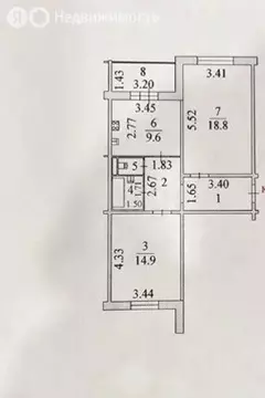 2-комнатная квартира: Липецк, улица С.М. Шерстобитова, 4 (57.4 м)