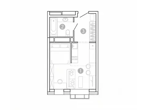 1-к кв. Забайкальский край, Чита 1-я Коллективная ул., 6 СТР (28.65 м)