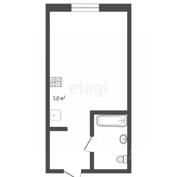 Студия Тюменская область, Тюмень ул. 50 лет Октября, 57В (25.7 м)