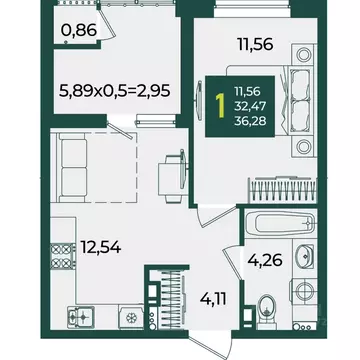 1-к кв. Краснодарский край, Краснодар Образцово мкр,  (36.28 м)