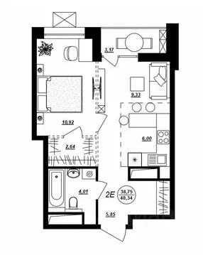 2-к кв. Хабаровский край, Хабаровск ул. Демьяна Бедного (40.34 м)