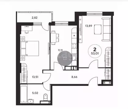 2-к кв. Ростовская область, Ростов-на-Дону ул. Нансена, 109/3 (49.0 м)