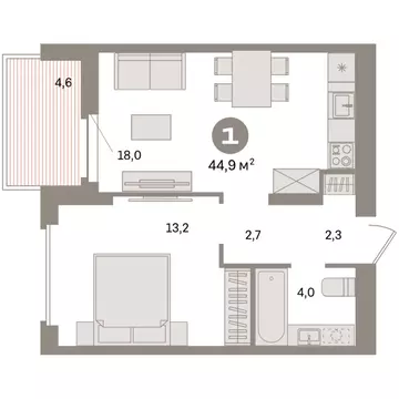 1-комнатная квартира: Екатеринбург, жилой район Сортировочный, ...