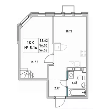 1-к кв. Ленинградская область, Выборг ул. 1-я Южная, 8 (56.57 м)