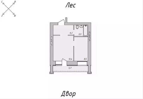 1-к кв. Томская область, Томск Нижний пер., 51 (33.19 м)