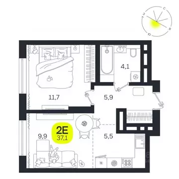 2-к кв. Свердловская область, Екатеринбург Южная Ботаника жилрайон, ...