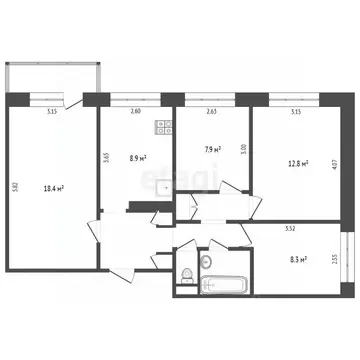 4-к кв. Белгородская область, Белгород бул. Юности, 10 (69.9 м)