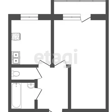 1-комнатная квартира: Тобольск, 7-й микрорайон, 4 (36 м)