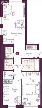 2-комнатная квартира: Нижний Новгород, Нижегородский район (63 м)