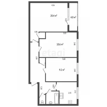 3-к кв. Санкт-Петербург Софийская ул., 20К3 (60.0 м)