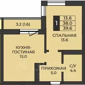 1-к кв. Оренбургская область, Оренбург Гранд Парк жилой комплекс (39.6 ...