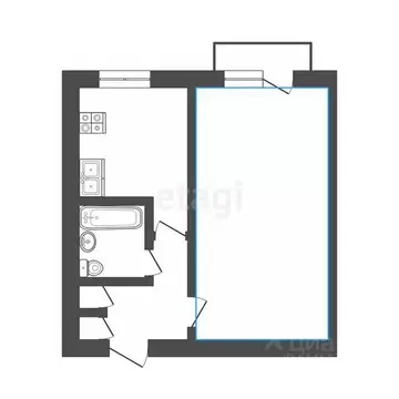 1-к кв. Кемеровская область, Юрга Комсомольская ул., 8 (30.3 м)