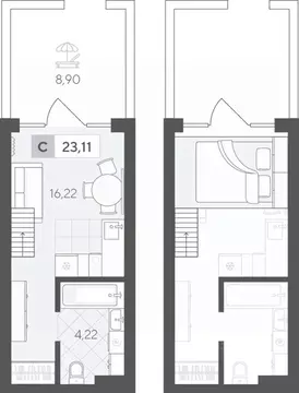 Студия Тюменская область, Тюменский район, д. Падерина ул. Сергея ...