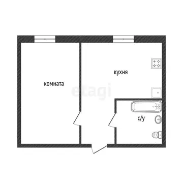 1-комнатная квартира: Златоуст, улица 50-летия Октября, 1 (31.2 м)
