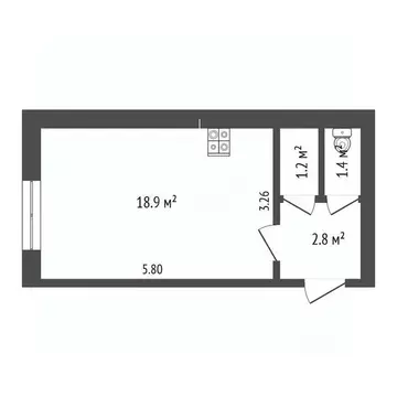 Студия Тюменская область, Тюмень ул. Республики, 229 (18.9 м)