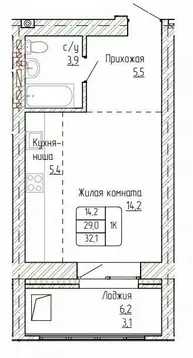 1-к кв. Алтайский край, Новоалтайск ул. Титова, 6 (32.1 м)