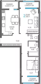 2-к кв. Крым, Алушта На Фонтанке жилой комплекс (58.71 м)
