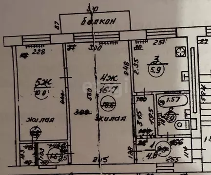 2-к кв. Калининградская область, Калининград ул. Фрунзе, 103А (42.8 м)