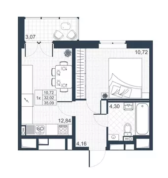 1-к кв. Ленинградская область, Коммунар г. Гатчинский муниципальный ...