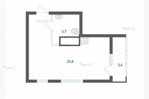 Квартира-студия: Екатеринбург, улица Крауля, 107/2 (31 м)