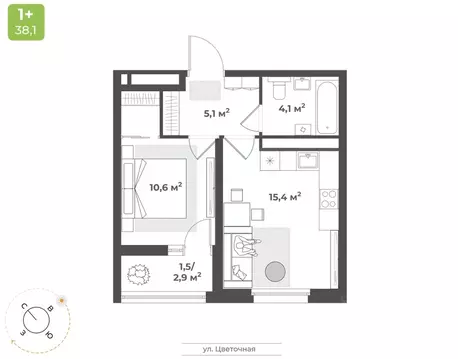 1-к кв. Тверская область, Тверь Соминка мкр,  (36.7 м)