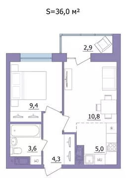 2-к кв. Карелия, Петрозаводск Перевалка-2 мкр,  (36.0 м)