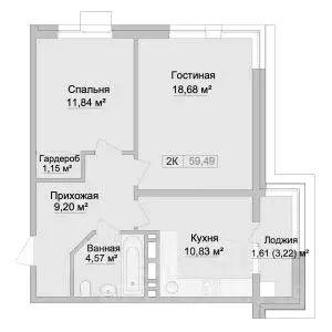 2-к кв. Дагестан, Каспийск просп. Акулиничева (59.49 м)