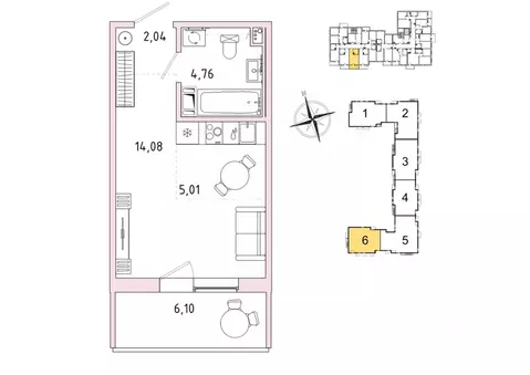 1-к кв. Ленинградская область, Гатчина Въезд мкр,  (27.72 м)