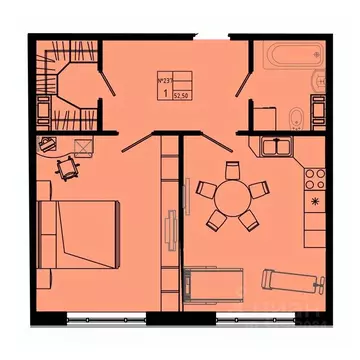 1-к кв. Ленинградская область, Коммунар г. Гатчинский муниципальный ...