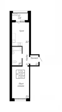 1-к кв. Ленинградская область, Тельмана Тосненский район, Сибирь жилой ...