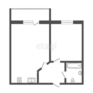 1-комнатная квартира: Тобольск, 10-й микрорайон, 63В (48.2 м)