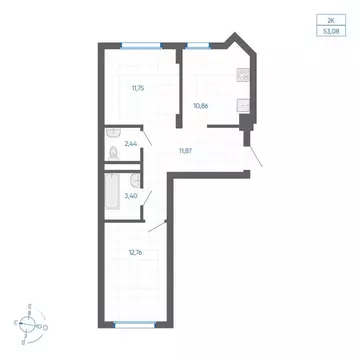 2-комнатная квартира: Челябинский городской округ, посёлок ...